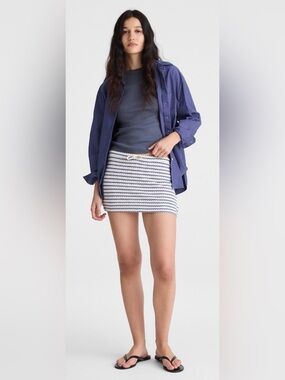 NWT MADEWELL Textured Knit Drawstring Mini Skirt size women’s medium